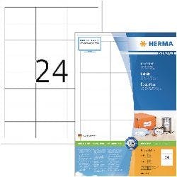 HERMA Universaletiketten 4632 Weiß DIN A4 64,6 x 33,8 mm 200 Blatt à 24 Etiketten Produktbild