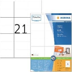 HERMA Universaletiketten 4634 Weiß DIN A4 70 x 41 mm 200 Blatt à 21 Etiketten Produktbild