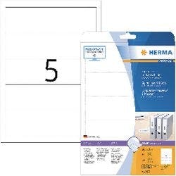 HERMA SPECIAL 5032 Ordneretiketten DIN A4 54 x 190 mm Weiß 25 Blatt à 5 Etiketten Produktbild