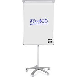 Viking Freihstehendes Flipchart Executive Höhenverstellbar 70 x 100 cm Mit 5 Rollen und Stiftablage Silber Produktbild