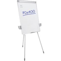 Viking Freihstehendes Dreibeiniges Magnetisches Flipchart Executive Höhenverstellbar 70 x 100 cm Silber, Weiß Produktbild