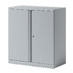 Bisley Flügeltürenschrank Stahl 1 Fachboden abschließbar 914 x 470 x 1.000 mm Hellgrau Produktbild