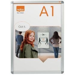 Nobo Premium Plus Wandmontierbarer Klapprahmen 1902211 A1 Aluminium Silber 65 x 90 cm Produktbild