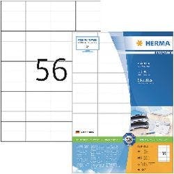 HERMA Universaletiketten 4273 Weiß DIN A4 52,5 x 21,2 mm 100 Blatt à 56 Etiketten Produktbild Print Hauptbild L