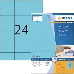 HERMA Etiketten SuperPrint 4408 Blau Rechteckig 2400 Etiketten pro Packung Produktbild
