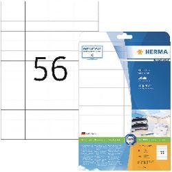 HERMA Universaletiketten 5052 Weiß DIN A4 52,5 x 21,2 mm 25 Blatt à 56 Etiketten Produktbild