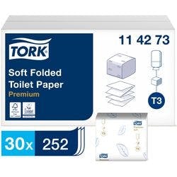 Tork Premium Recycelt 100% Toilettenpapier T3 2-lagig 114273 30 Stück à 252 Blatt Produktbild