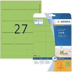 HERMA Farbige Etiketten 5143 Neongrün Rechteckig 540 Etiketten pro Packung Produktbild