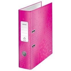 Leitz 180° WOW Ordner DIN A4 80 mm Rosa 2 Ringe 1005 Laminierter Karton Hochformat Produktbild