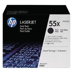 HP 55X Original Tonerkartusche CE255XD Schwarz Duopack 2 Stück Produktbild