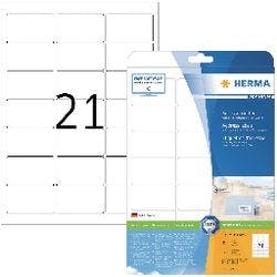 HERMA 5029 Universaletiketten DIN A4 Weiß 63,5 x 38,1 mm 25 Blatt à 21 Etiketten Produktbild