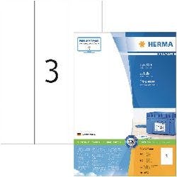 HERMA Universaletiketten 4657 Weiß DIN A4 70 x 297 mm 100 Blatt à 3 Etiketten Produktbild