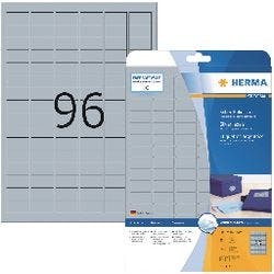 HERMA Silberne Etiketten 4110 Rechteckig 2400 Etiketten pro Packung Produktbild