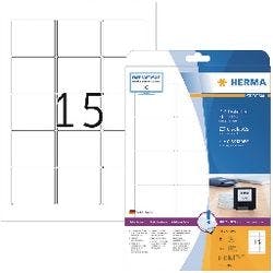 HERMA SPECIAL A4 CD/DVD Etiketten 5087 haftend DIN A4 Weiß 59 x 50 mm 25 Blatt à 15 Etiketten Produktbild