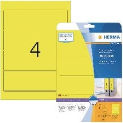 HERMA Ordneretiketten 5096 Gelb DIN A4 192 x 61 mm 20 Blatt à 4 Etiketten Produktbild