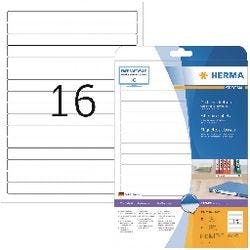HERMA Ordneretiketten 5118 Weiß DIN A4 192 x 16,9 mm 25 Blatt à 16 Etiketten Produktbild