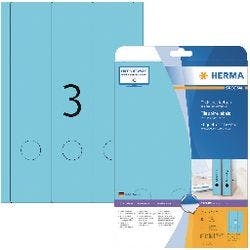 HERMA Ordneretiketten 5138 Blau DIN A4 61 x 297 mm 20 Blatt à 3 Etiketten Produktbild