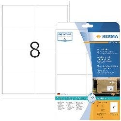 HERMA Strapazierfähige Etiketten 8331 Weiß DIN A4 99,1 x 67,7 mm 25 Blatt à 8 Etiketten Produktbild