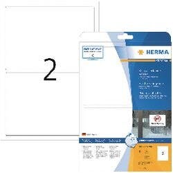 HERMA Robuste Filmetiketten 8333 Weiß Rechteckig 50 Etiketten pro Packung Produktbild