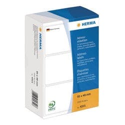 HERMA Adressetiketten 4311 Weiß 95 x 48 mm 1000 Blatt à  Etiketten Produktbild