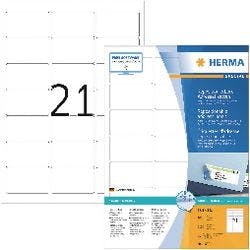 HERMA Wiederablösbare Etiketten 10301 Weiß DIN A4 63,5 x 38,1 mm 100 Blatt à 21 Etiketten Produktbild