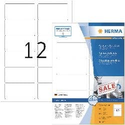 HERMA Wiederablösbare Etiketten 10304 Weiß DIN A4 88,9 x 46,6 mm 100 Blatt à 12 Etiketten Produktbild