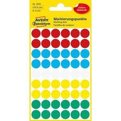 AVERY Zweckform Markierungspunkte 3088 Selbsthaftend Mehrfarbig 5 Blatt à 54 Etiketten Produktbild