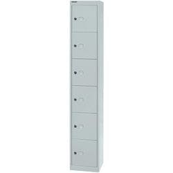 Bisley Metall Schließfach 6 Türen 1 abteile Schlüssel 305 x 305 x 1.802 mm Hellgrau Produktbild