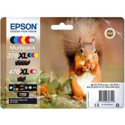 Epson 378XL / 478XL Original Tintenpatrone C13T379D4010 Schwarz, Cyan, Magenta, Gelb, Rot, Grau Multipack 6 Stück Produktbild