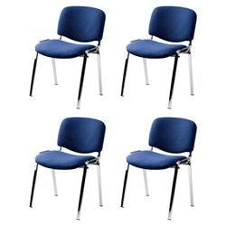 Nowy Styl Besucherstuhl ISO Plus Stoff, Chrom Blau 4 Stück Produktbild