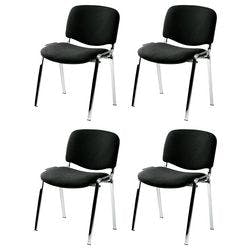 Nowy Styl Besucherstuhl ISO Plus Stoff Schwarz 4 Stück Produktbild