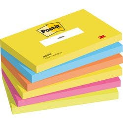 Post-it Haftnotizen 127 x 76 mm Active Collection Farbig sortiert 6 Blöcke à 100 Blatt Produktbild