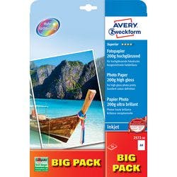 AVERY Zweckform Fotopapier 2572-50 DIN A4 200 g/m² Weiß 50 Blatt Produktbild