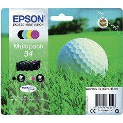 Epson 34 Original Tintenpatrone C13T34664010 Schwarz, Cyan, Magenta, Gelb 4 Stück Multipack Produktbild