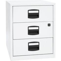 Bisley Home Mobiler Beistellschrank PFA Home 3 Schubladen Verkehrsweiß 413 x 400 x 528 mm Produktbild