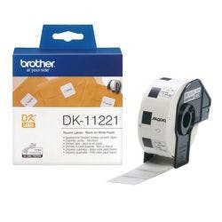 Brother Thermoetiketten DK11221 23 x 23 mm Weiß 100 Stück à 10 Etiketten Produktbild