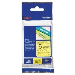 Brother TZe-611 Authentic Schriftband Selbstklebend Schwarzer Druck auf Gelb 6 mm x 8m Produktbild