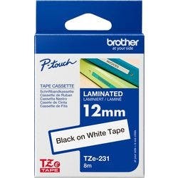 Brother P-touch Beschriftungsband Authentisch TZe-231 TZe-231 Selbsthaftend Schwarz auf Weiß 12 mm x 8 m Produktbild