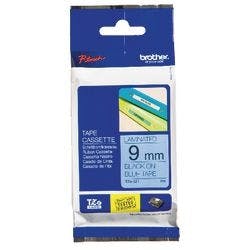Brother TZe-521 Authentic Schriftband Selbstklebend Schwarzer Druck auf Blau 9 mm x 8m Produktbild