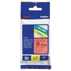 Brother TZe-421 Authentic Schriftband Selbstklebend Schwarzer Druck auf Red 9 mm x 8m Produktbild