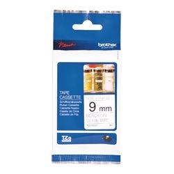 Brother TZe-N221 Authentic Matt Schriftband Selbstklebend Schwarzer Druck auf Weiß 9 mm x 8m Produktbild