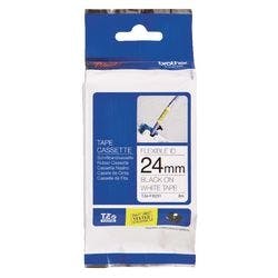 Brother TZe-FX251 Authentic Flexibles Schriftband Selbstklebend Schwarzer Druck auf Weiß 24 mm x 8m Produktbild