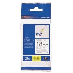 Brother TZe-FX241 Authentic Flexibles Schriftband Selbstklebend Schwarzer Druck auf Weiß 18 mm x 8m Produktbild