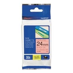Brother TZe-B51 Authentic Floureszierend Schriftband Selbstklebend Schwarzer Druck auf Orange 24 mm x 5m Produktbild