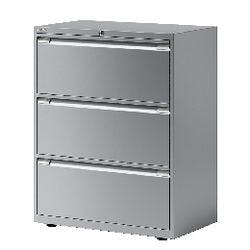 Bisley Hängeregistraturschrank mit 3 Schubladen 3 Schübe Silber 800 x 470 x 1.000 mm Produktbild