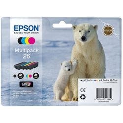 Epson 26 Original Tintenpatrone C13T26164010 Schwarz, Cyan, Magenta, Gelb Multipack 4 Stück Produktbild