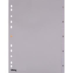 Viking Register DIN A4 Grau 5-teilig 11-fach Kunststoff 1 bis 5 Produktbild
