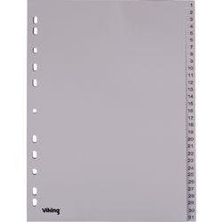 Viking 1 bis 31 Register DIN A4 Grau 31-teilig PP (Polypropylen) 11 Löcher Numerisch Produktbild