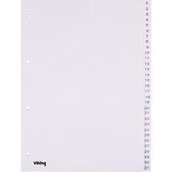 Viking Register DIN A4 Weiß 31-teilig 4-fach Kunststoff 1 bis 31 Produktbild