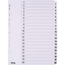 Viking Register 5914080 DIN A4 Weiß 20-teilig 11-fach Mylar 1 bis 20 Produktbild